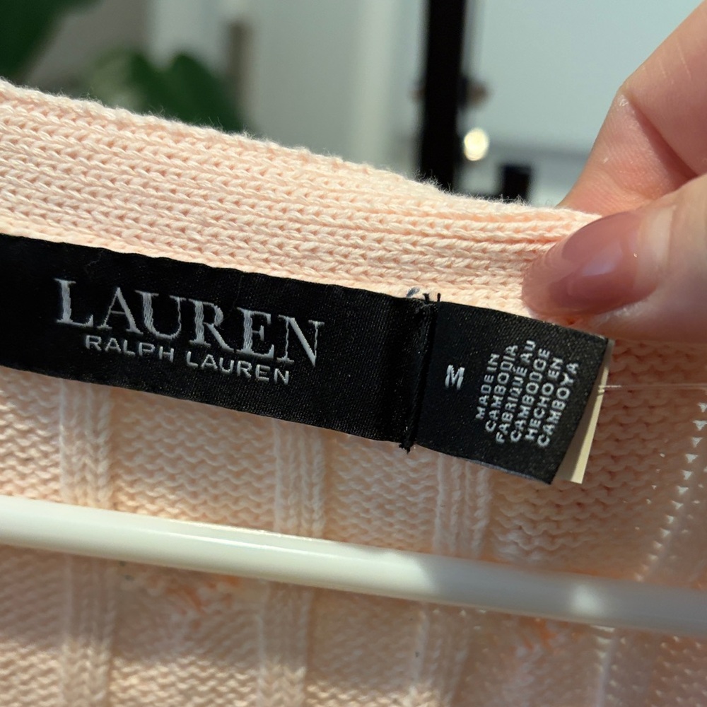 Polo by Ralph Lauren Soft Pink Cable Knit Cardigan - Picture 4 of 7
